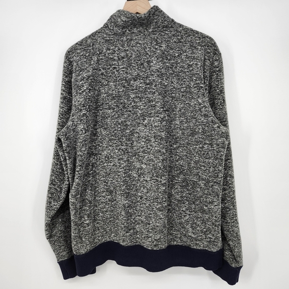 Abercrombie & Fitch Mens‎ 1/4 Zip Pullover Size L Gray Navy Fleece Pockets Warm - Picture 8 of 9